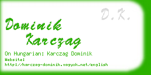 dominik karczag business card